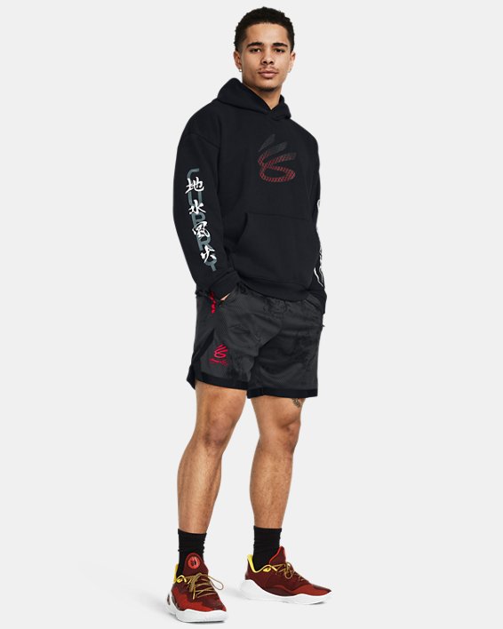 Men's Curry x Bruce Lee Lunar New Year 'Fire' Hoodie in Black image number 2